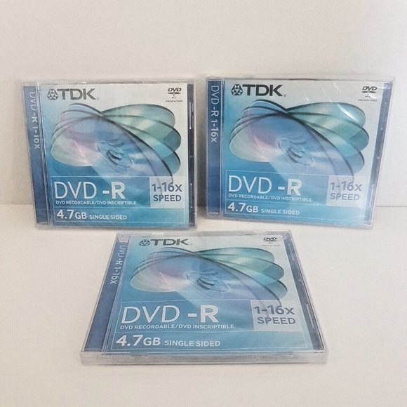 TDK DVD-R 4.7 Gb Lot of 3  16X Blank DVD Media  Lot of 3 - Picture 2 of 5
